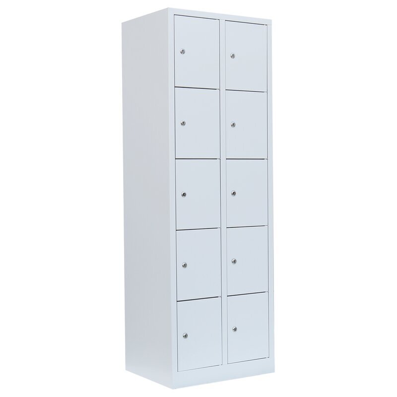 Schließfachschrank - 2 Abteile - 10 Fächer - 1800x600x500 mm (HxBxT)