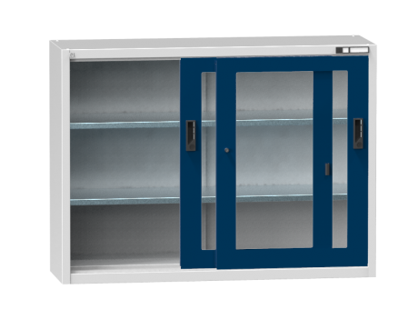 Schiebetüren- /Werkzeugschrank SP2 - mit Glastür - 1000x1350x405 mm (HxBxT)