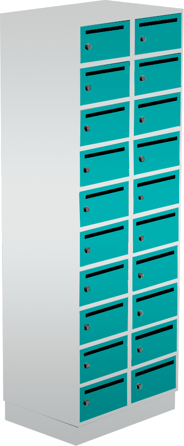 Postschrank/Postverteilerschrank -  2 Abteile - 20 Fächer