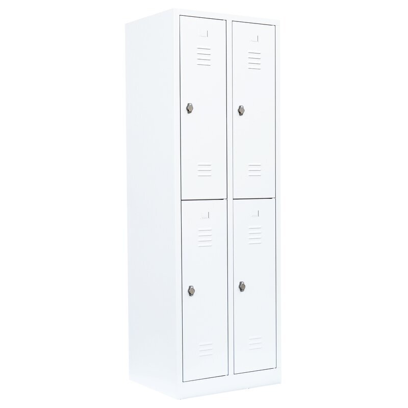 Garderobenschrank - 2 Abteile - 4 Fächer  - 1800x600x500 mm (HxBxT)