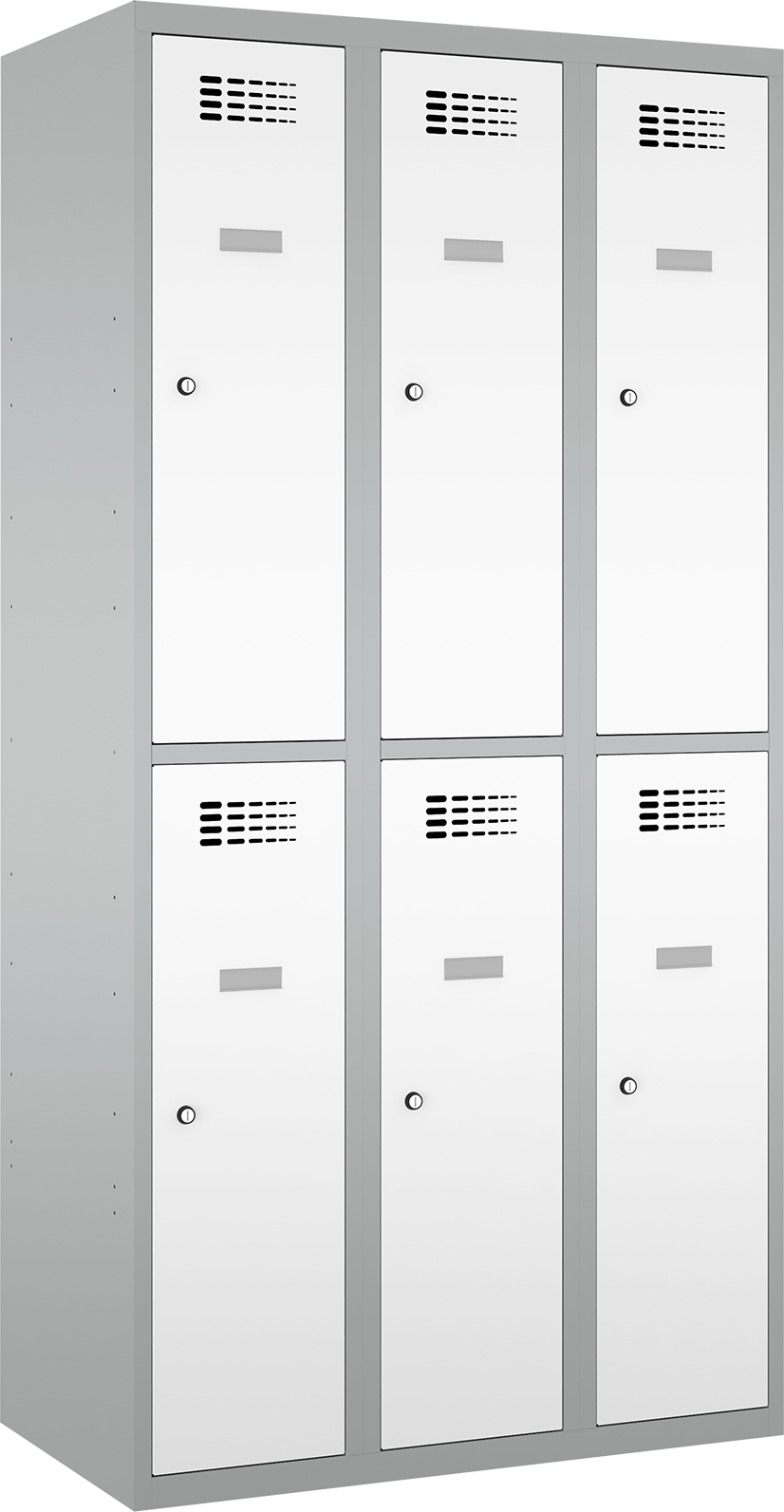 Schließfachschrank - 3 Abteile -  6 Fächer - mit Bücherregal - 1800x900x500 mm (HxBxT)