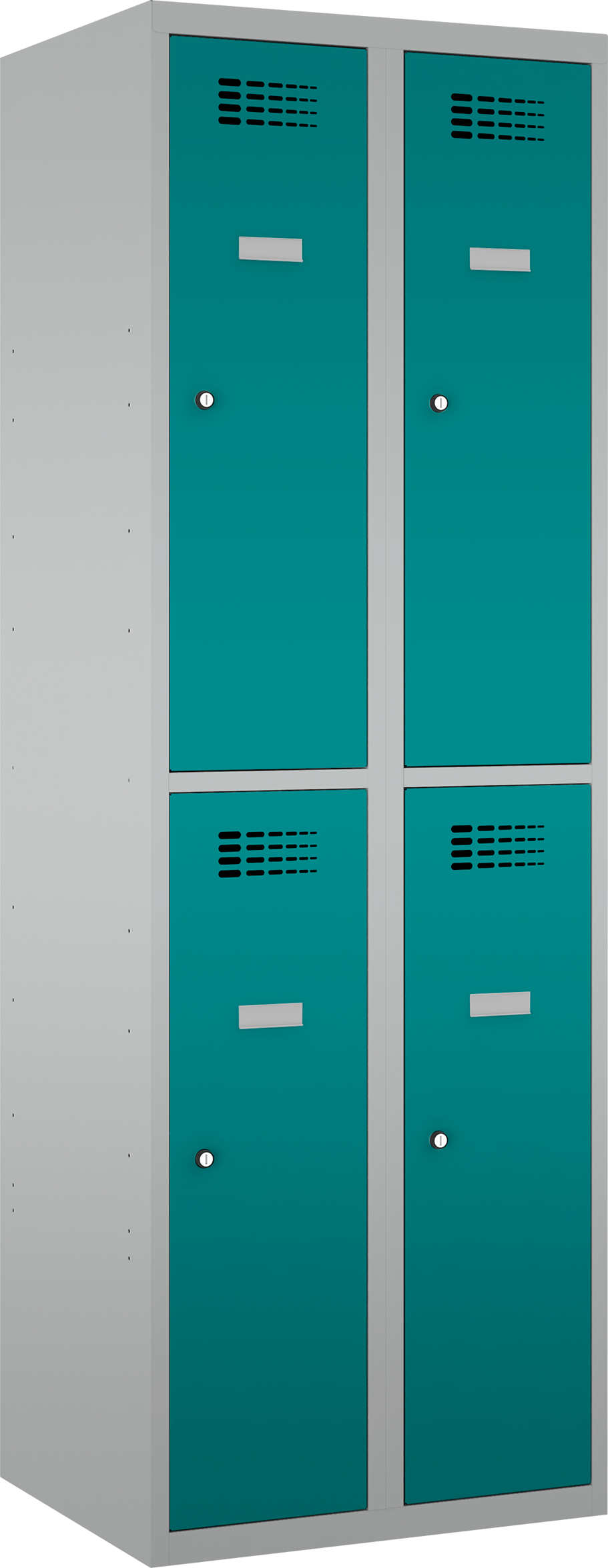 Schließfachschrank - 2 Abteile -  4 Fächer - for young pupils - 1450x600x500 mm (HxBxT)