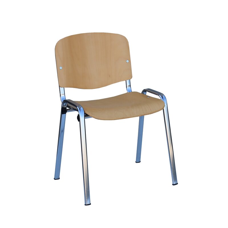 Stahlrohrstapelstuhl - 450/810 x 545 x 425 mm - buche