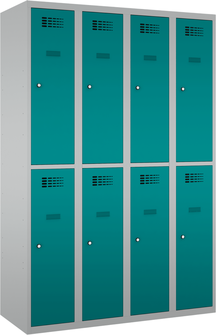 Garderobenschrank - 4 Abteile - 8 Fächer