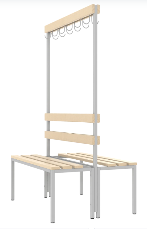 Sitzbank freistehend - beidseitig mit Garderobe - SONDERPOSTEN