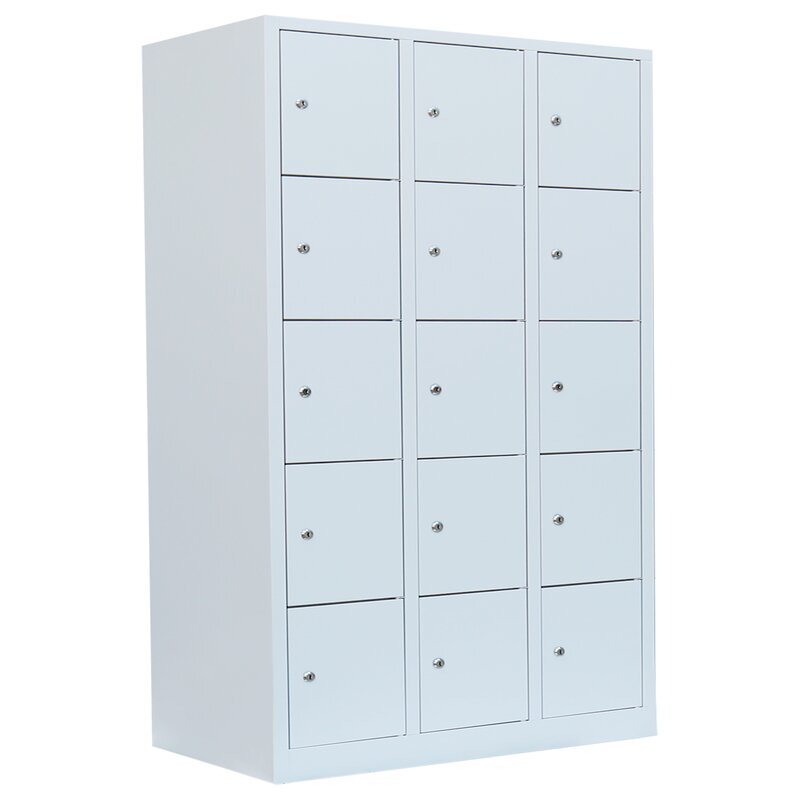 Schließfachschrank - 3 Abteile - 15 Fächer - 1800x1185x500 mm (HxBxT)
